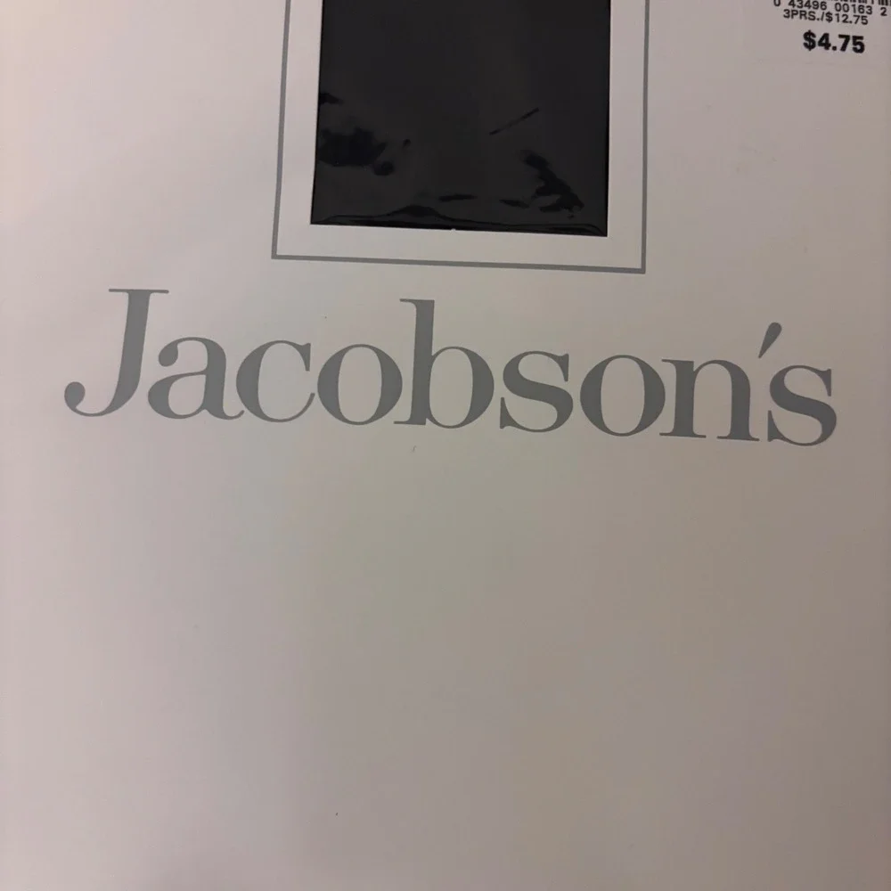 Jacobson's Vintage Black Illusion Stretch‎ Sheer Control Top Pantyhose Size C